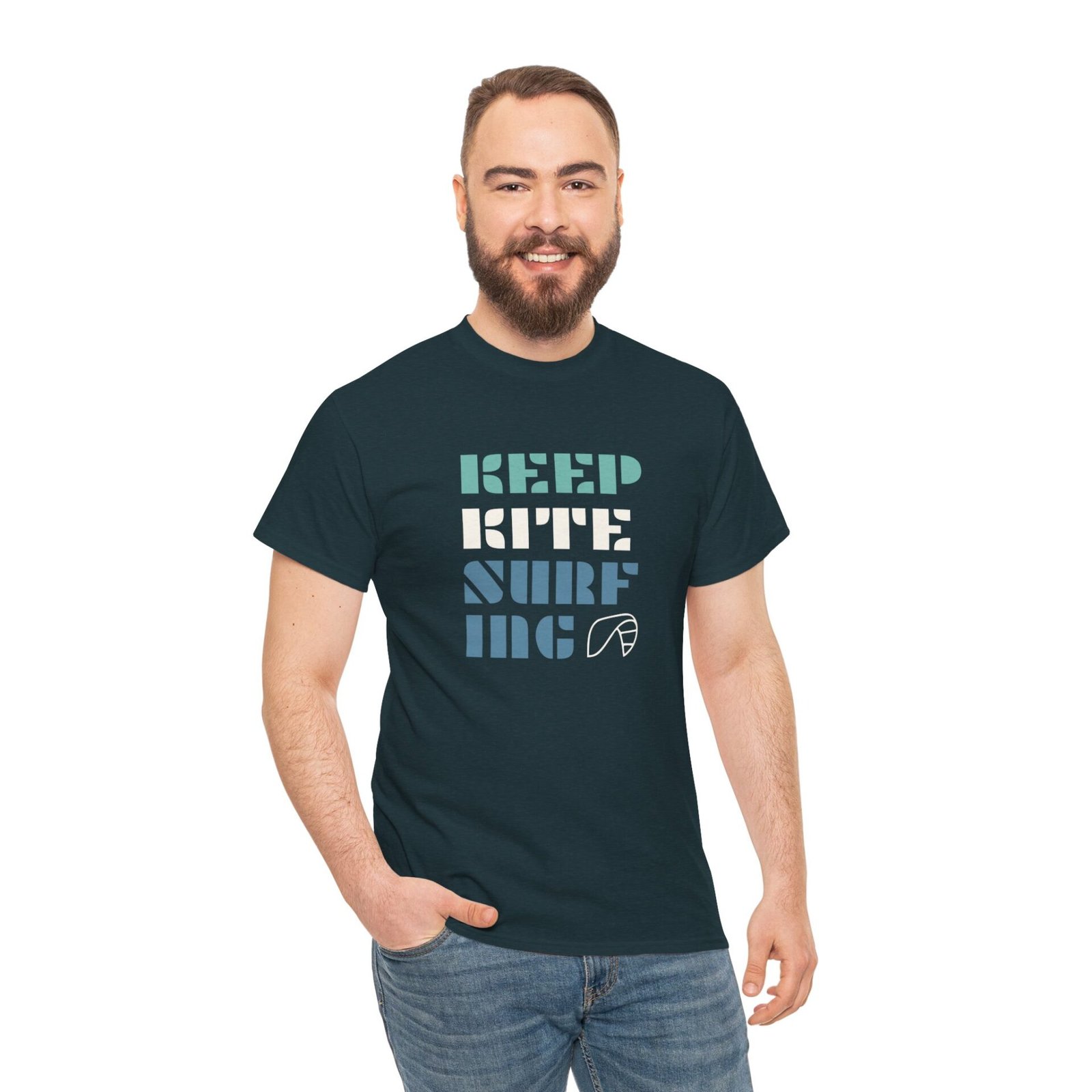 Keep Surfing Unisex Heavy Cotton Tee - Relaxed Beach Vibe T-Shirt - Image 11